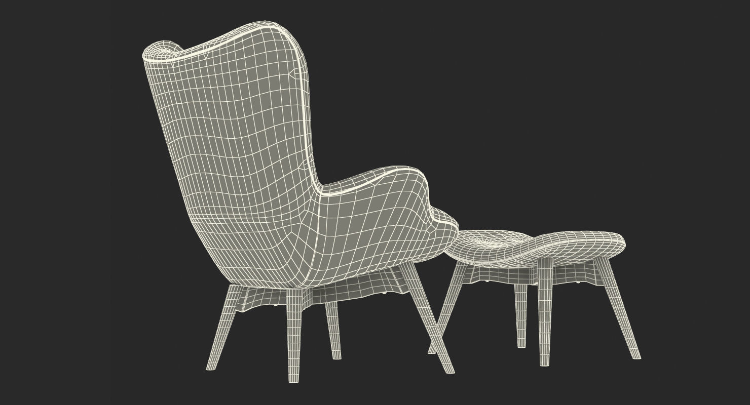 Grant Featherston Contour Style Chair Orange 3D model_16