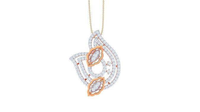 Flower High Jewelry Diamond Pendant Necklace 3dm stl 3mf obj glb 3D print model