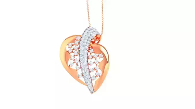 Uneven Heart High Jewelry Diamond Pendant Necklace 3dm stl 3mf 