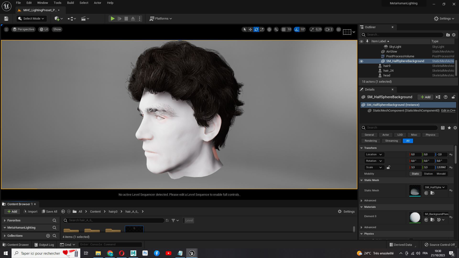 Wavy - Curly Man Hair Low-Poly 3D model_24