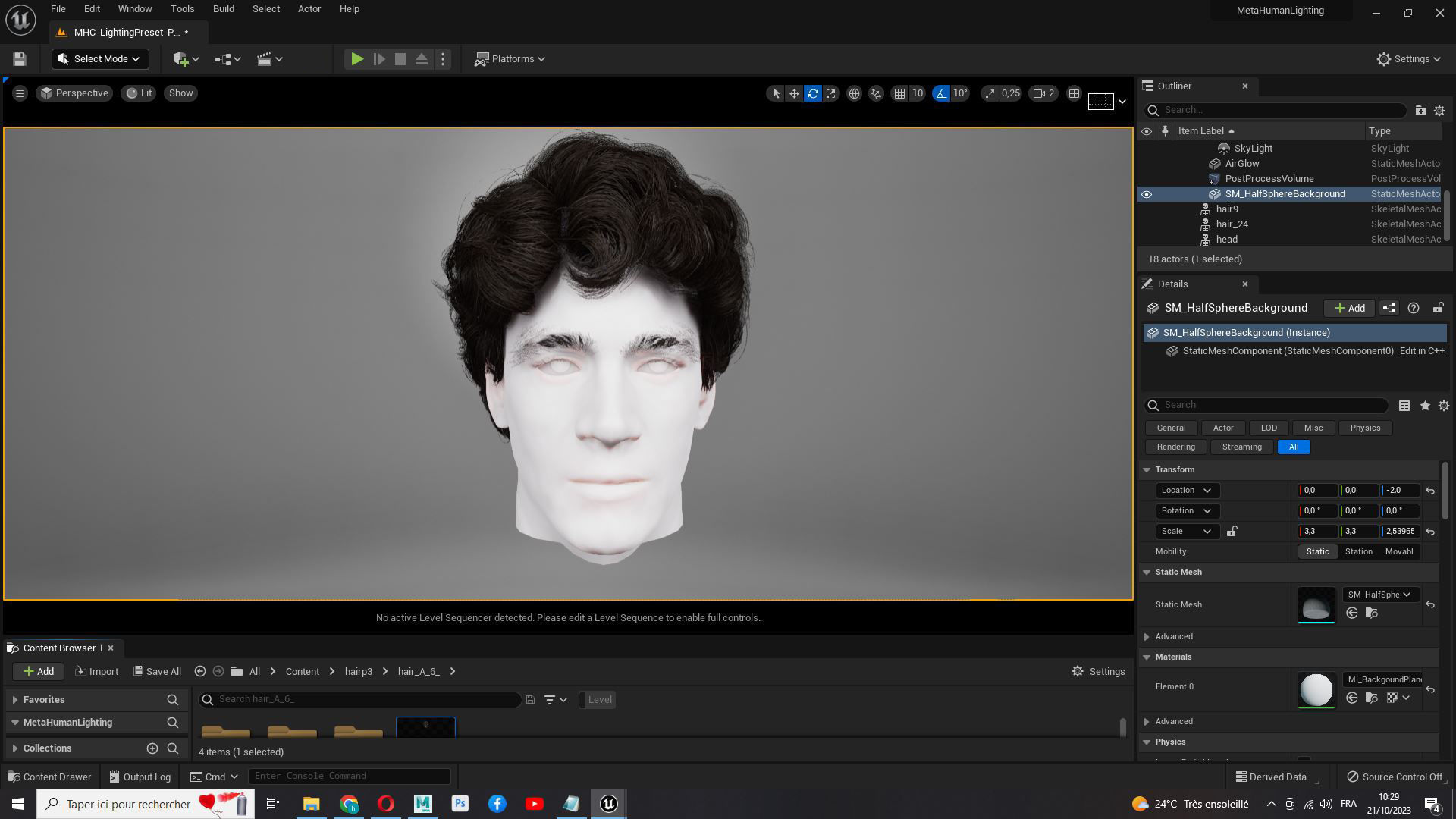 Wavy - Curly Man Hair Low-Poly 3D model_23