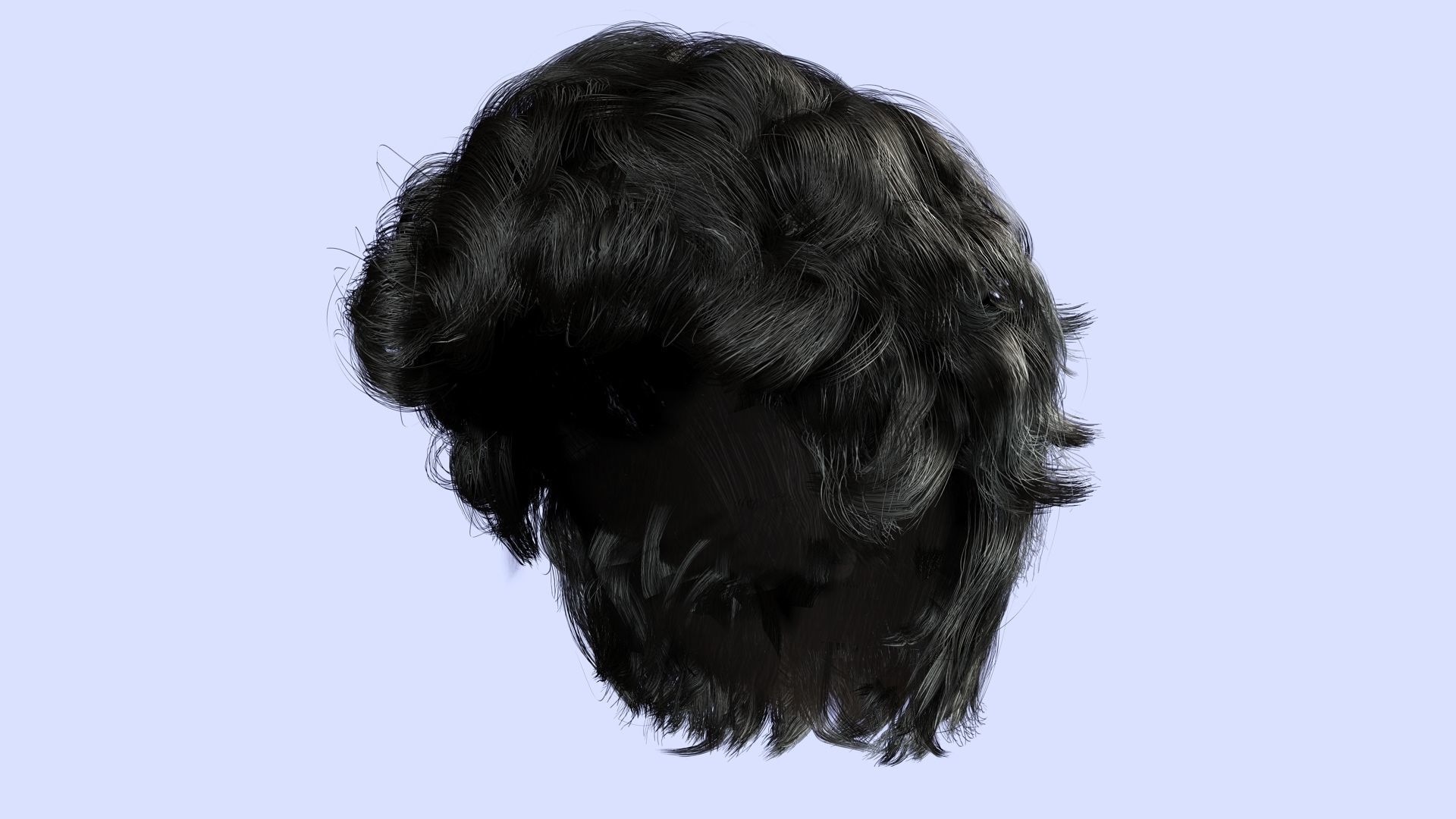Wavy - Curly Man Hair Low-Poly 3D model_10