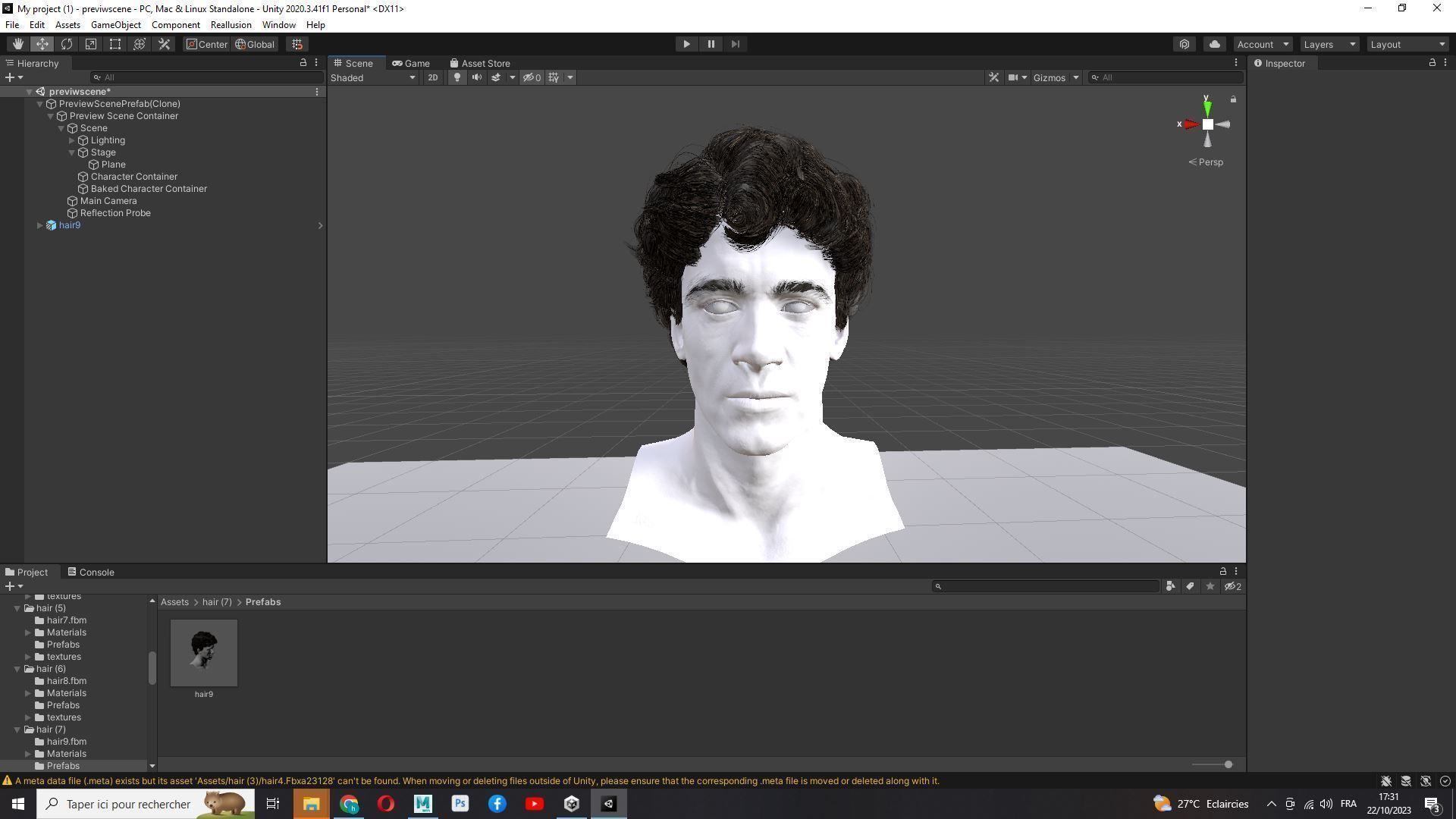 Wavy - Curly Man Hair Low-Poly 3D model_26