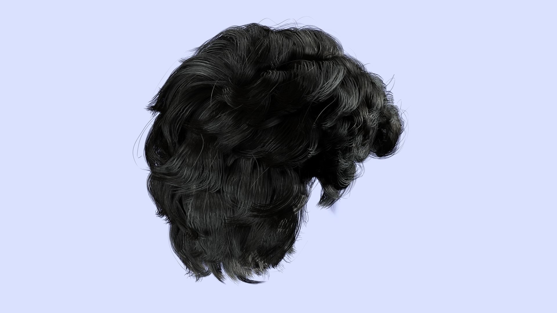 Wavy - Curly Man Hair Low-Poly 3D model_11