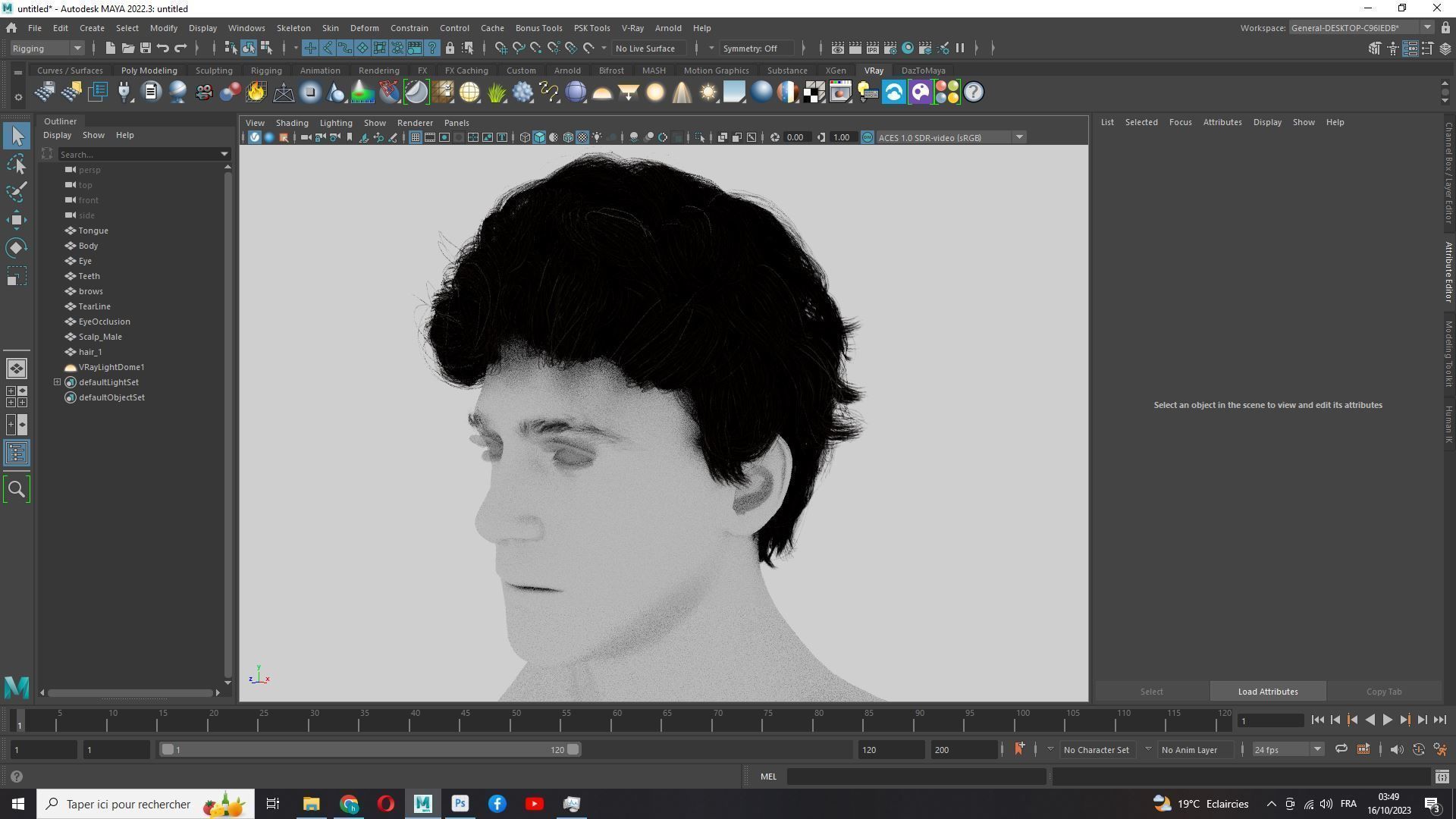 Wavy - Curly Man Hair Low-Poly 3D model_20