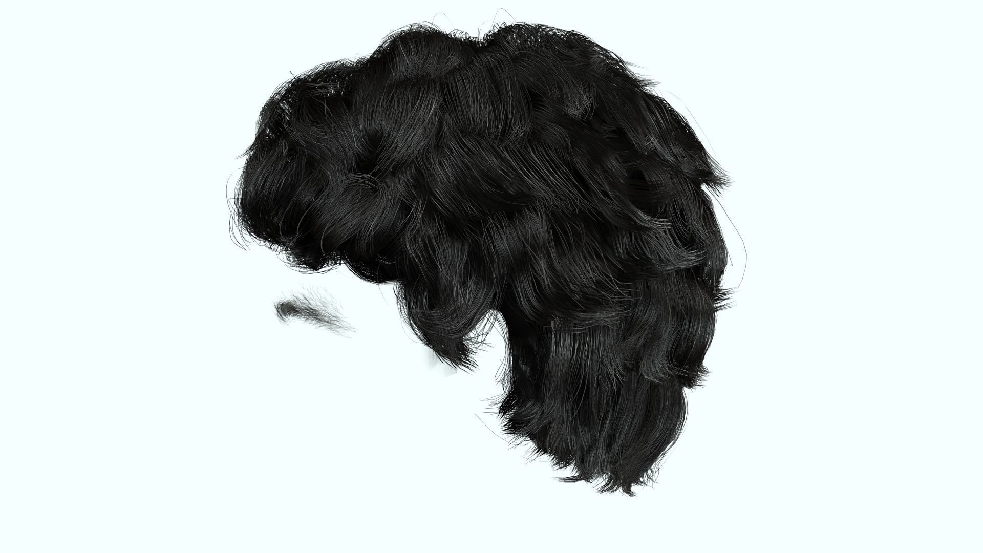 Wavy - Curly Man Hair Low-Poly 3D model_15