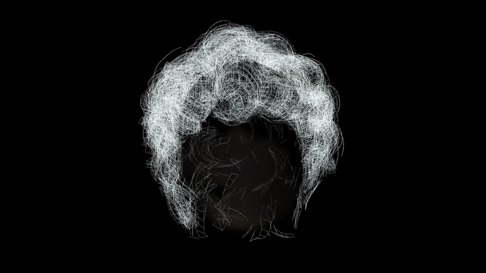 Wavy - Curly Man Hair Low-Poly 3D model_17