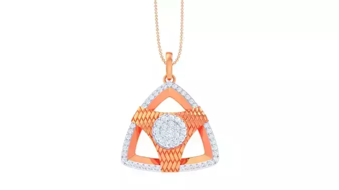 Turbine Triangle High Jewelry Diamond Pendant Necklace 3dm stl 