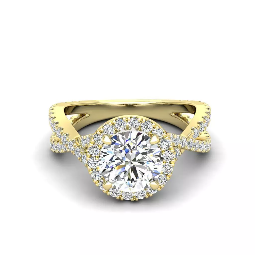 Engagement ring Ruya round 3D print model