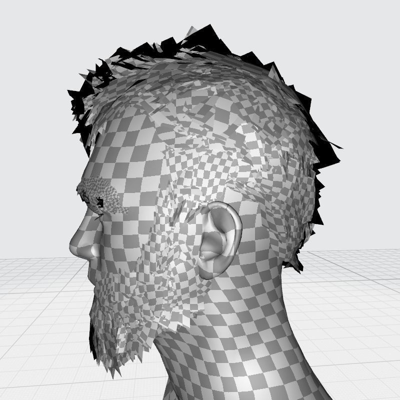Faux Hawk Hair - Viking Style Low-poly 3D model_24