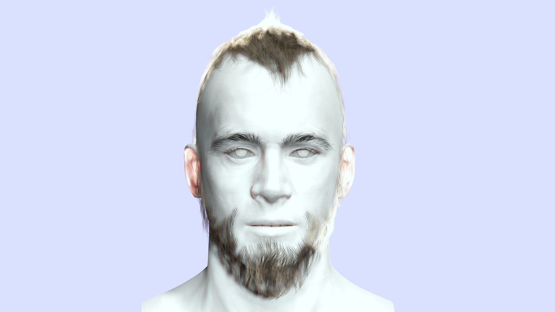 Faux Hawk Hair - Viking Style Low-poly 3D model_2