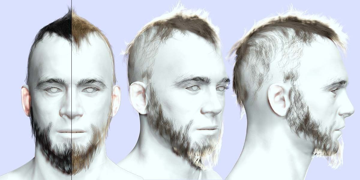 Faux Hawk Hair - Viking Style Low-poly 3D model_1