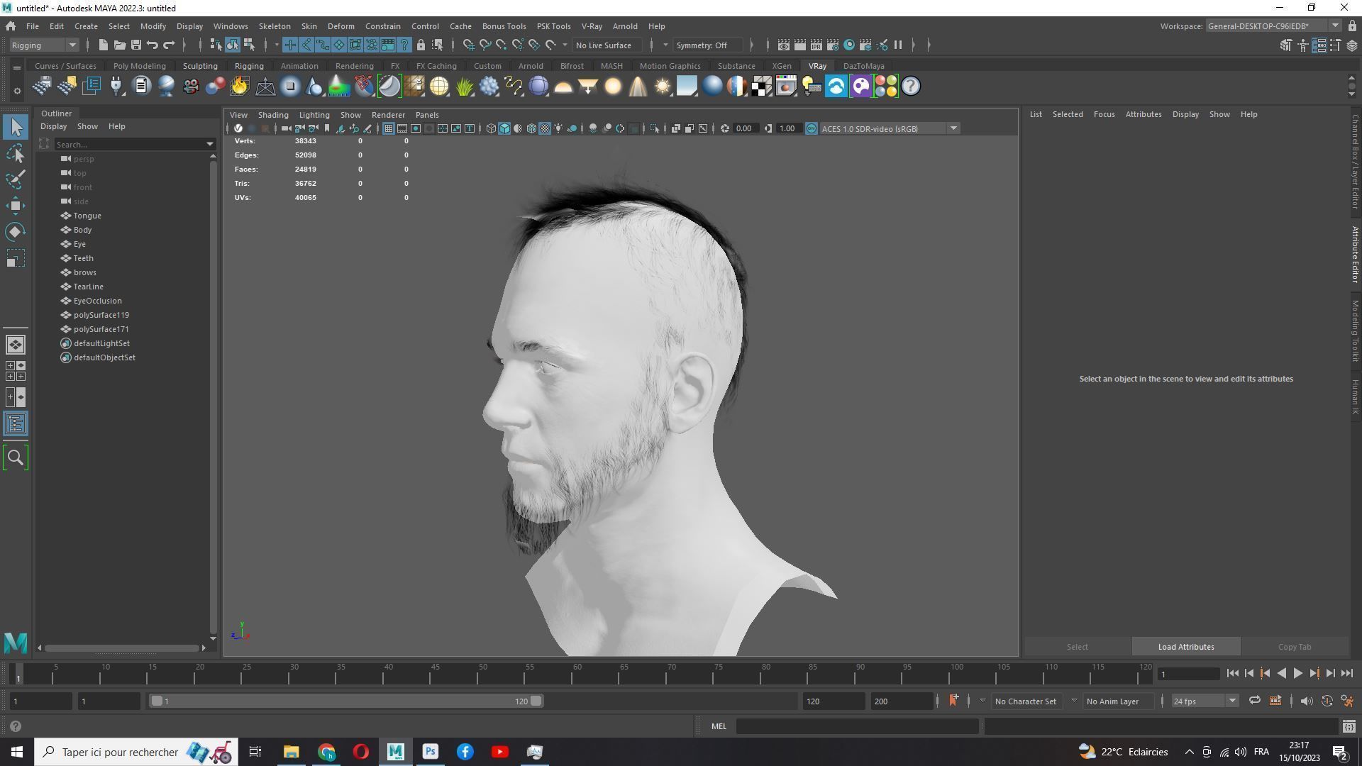Faux Hawk Hair - Viking Style Low-poly 3D model_15