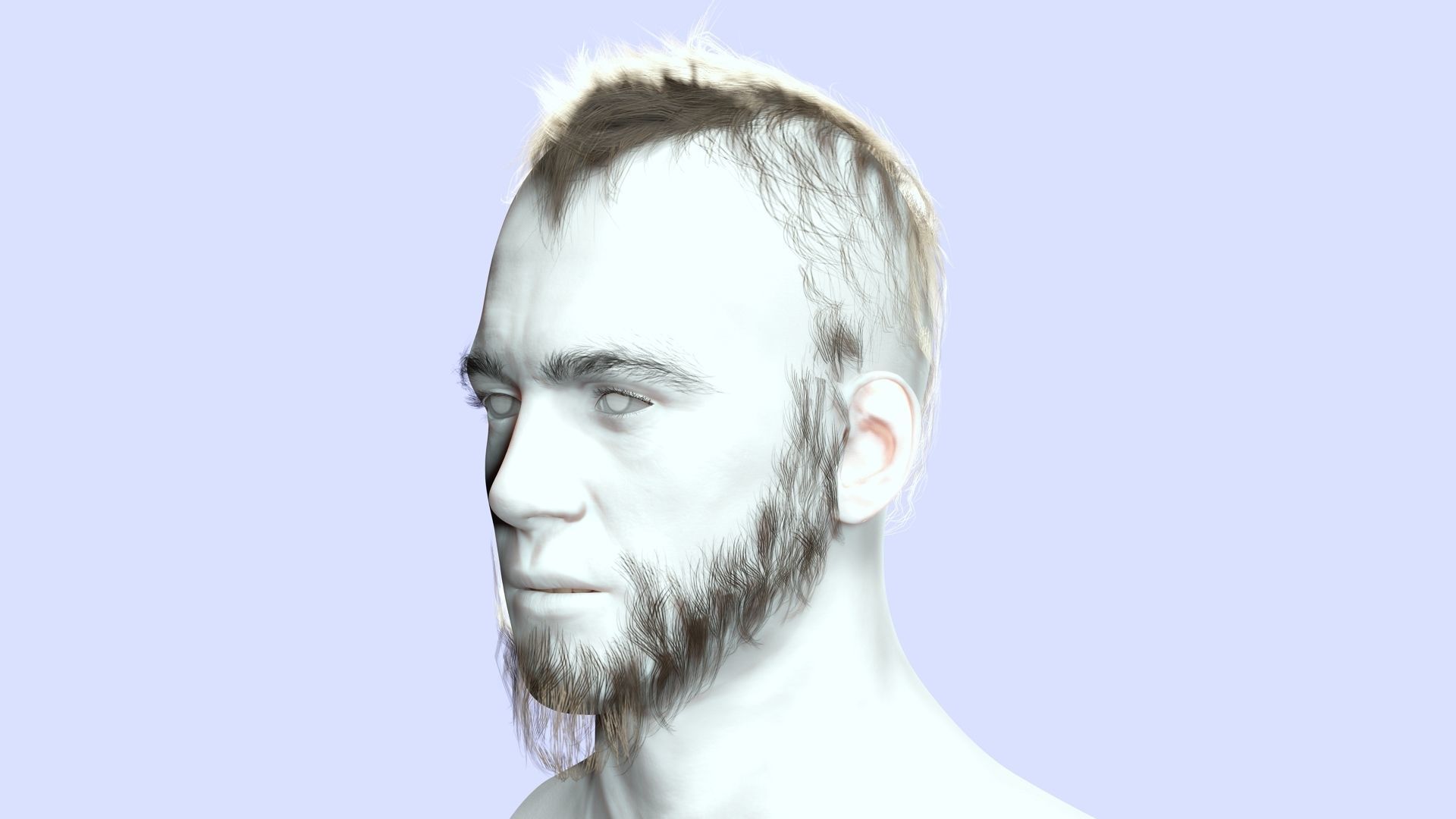 Faux Hawk Hair - Viking Style Low-poly 3D model_3