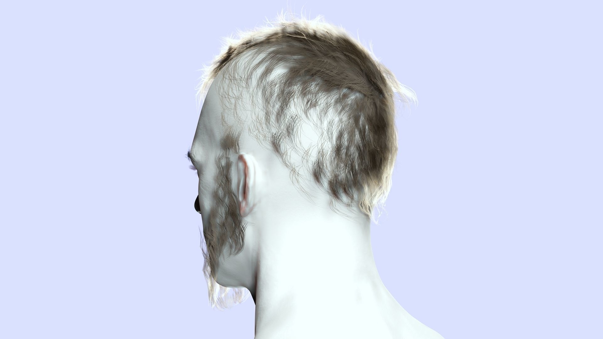 Faux Hawk Hair - Viking Style Low-poly 3D model_5