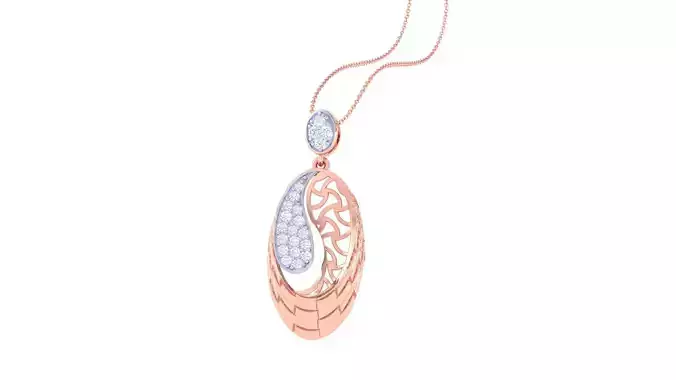 Wire High Jewelry Diamond Pendant Necklace 3dm stl 3mf obj glb