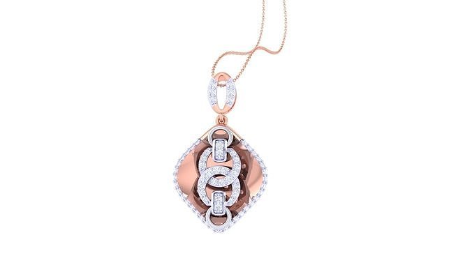 Chain Link High Jewelry Diamond Pendant Necklace 3dm stl 3mf obj 3D print model
