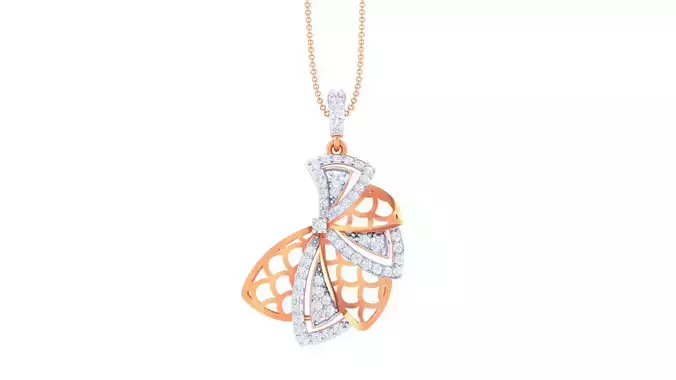 Wire Mesh High Jewelry Diamond Pendant Necklace 3dm stl 3mf obj 