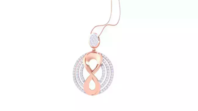 Infinity High Jewelry Diamond Pendant Necklace 3dm stl 3mf obj 