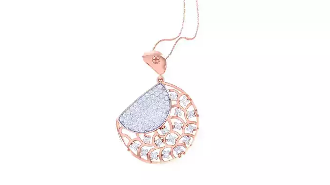 Wire High Jewelry Diamond Pendant Necklace 3dm stl 3mf obj glb