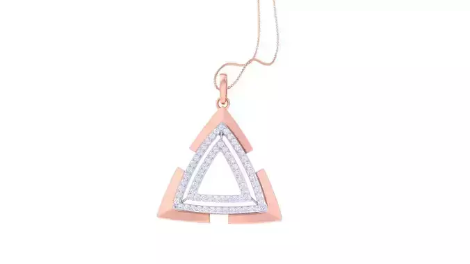 Triangular High Jewelry Diamond Pendant Necklace 3dm stl 3mf