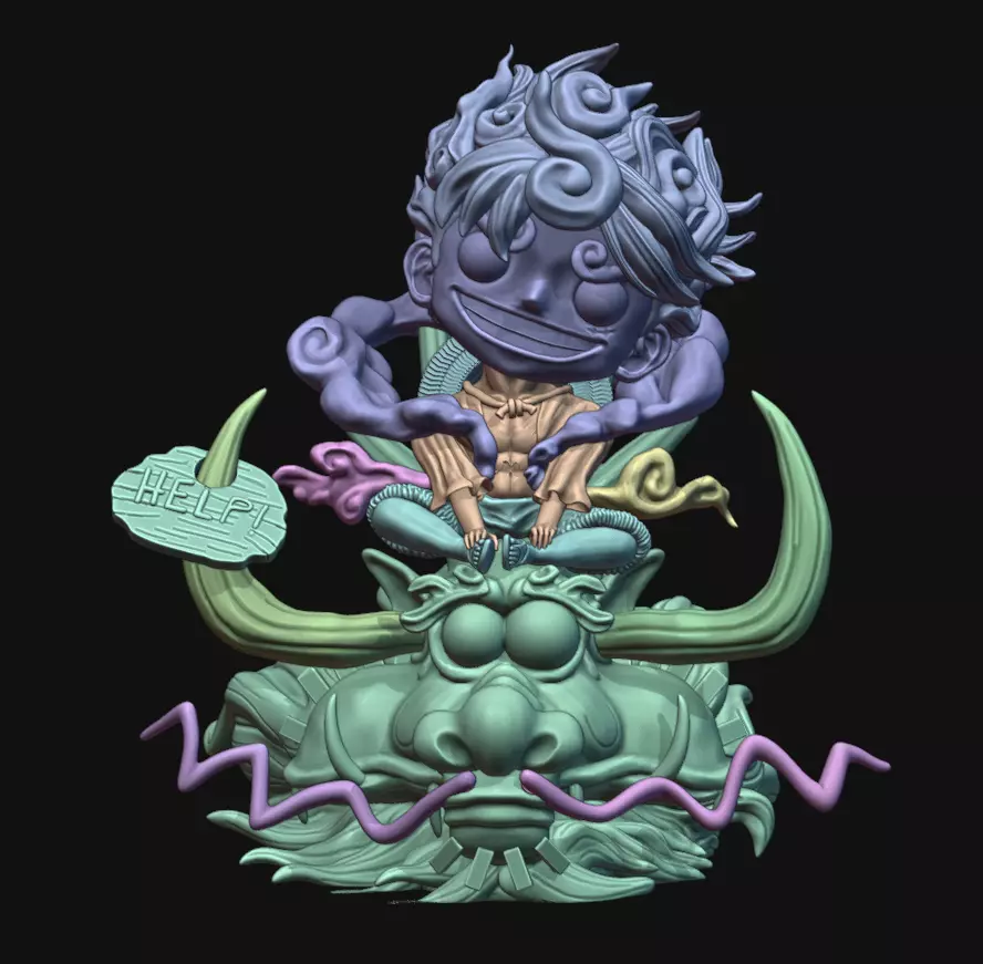 LUFFY GEAR 5 CHIBI LUFFY NIKA CHIBI NIKA 3D print model