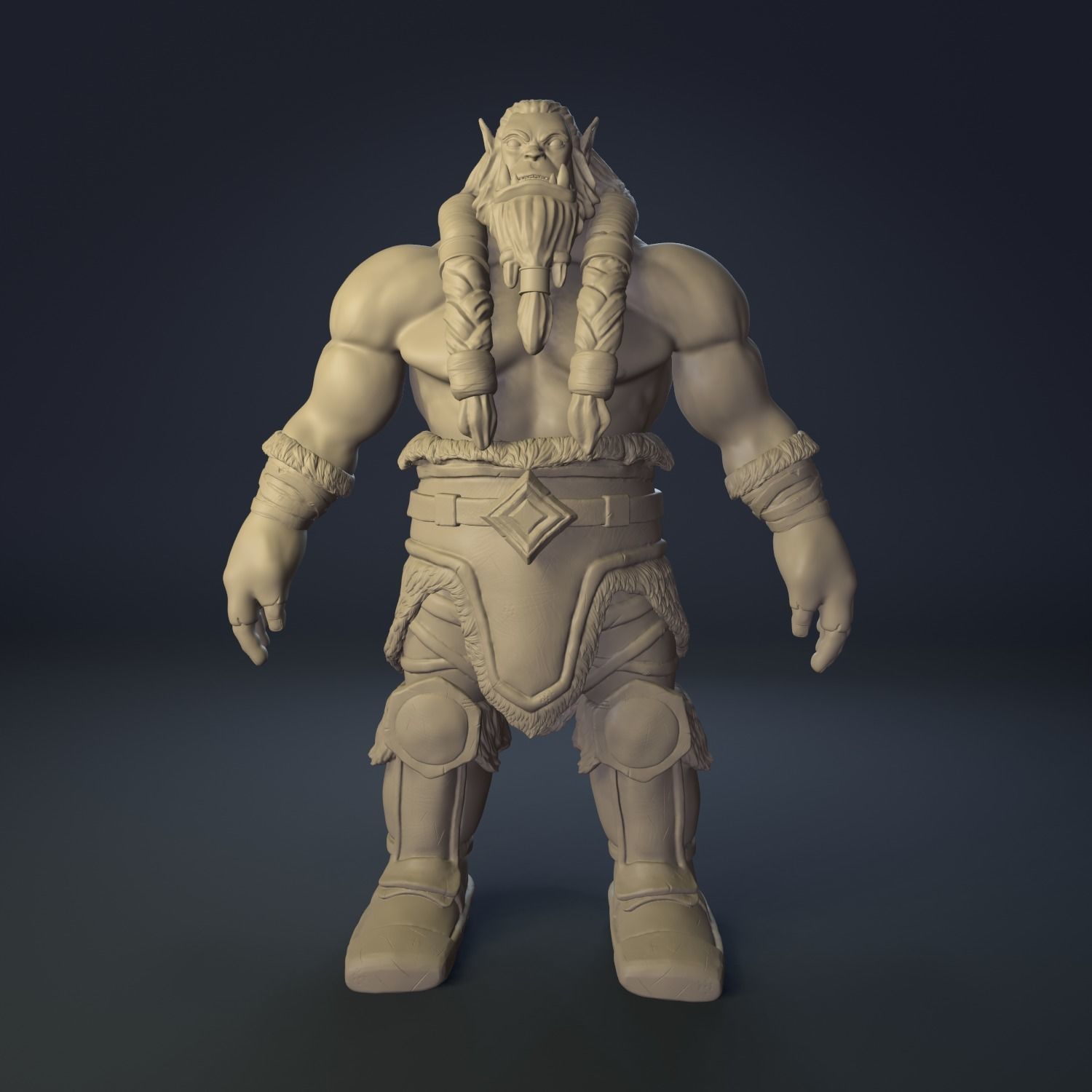 3D Model of an Orc GameReady Low-poly 3D model_5