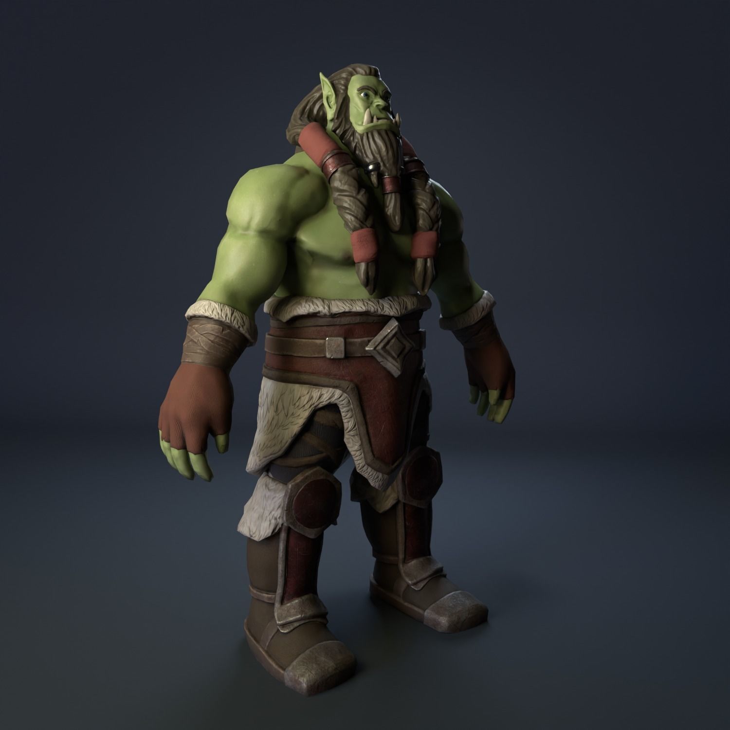 3D Model of an Orc GameReady Low-poly 3D model_8