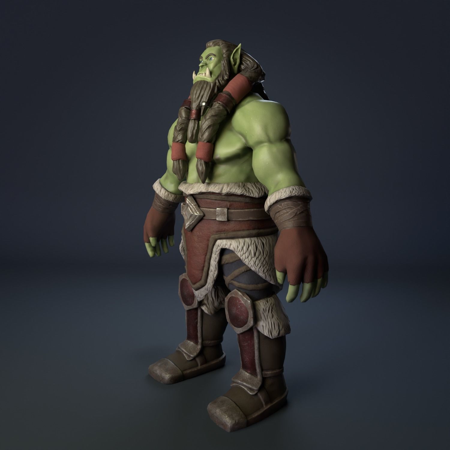 3D Model of an Orc GameReady Low-poly 3D model_11