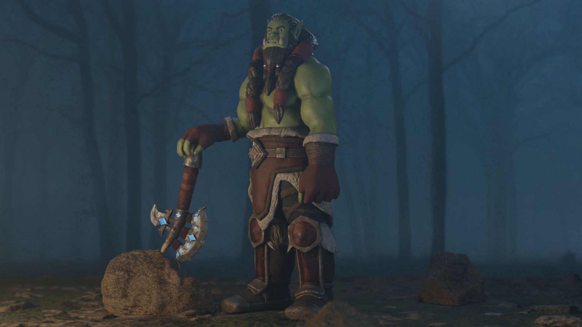 3D Model of an Orc GameReady Low-poly 3D model_1