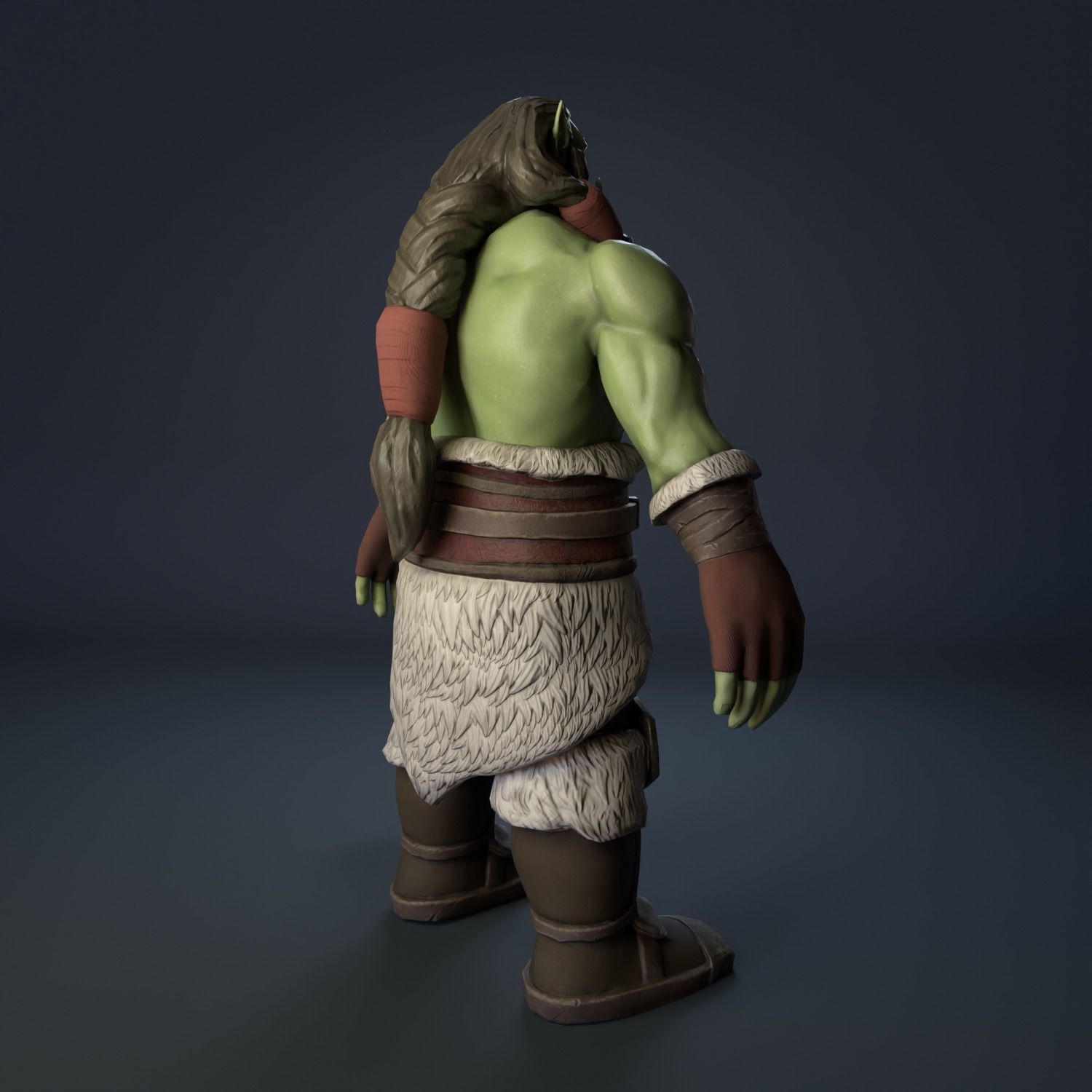 3D Model of an Orc GameReady Low-poly 3D model_9