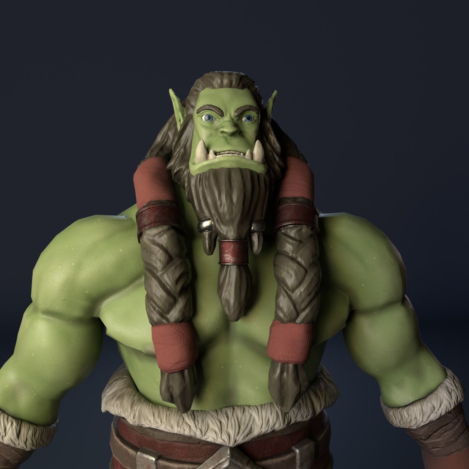 3D Model of an Orc GameReady Low-poly 3D model_3