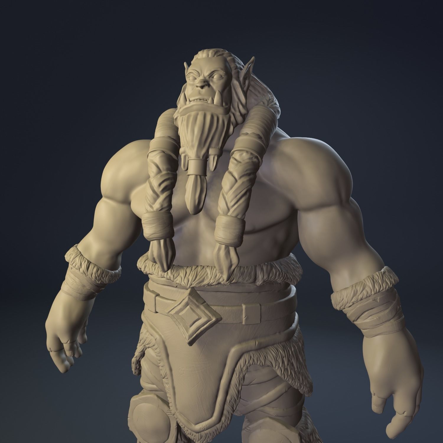 3D Model of an Orc GameReady Low-poly 3D model_7