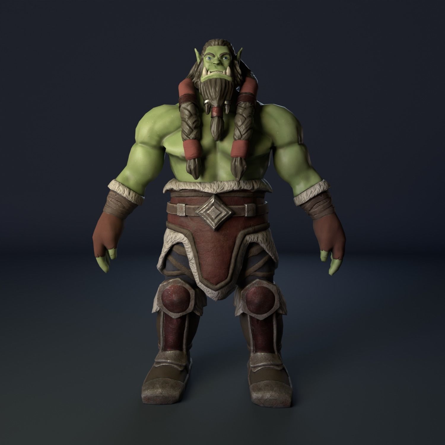 3D Model of an Orc GameReady Low-poly 3D model_2