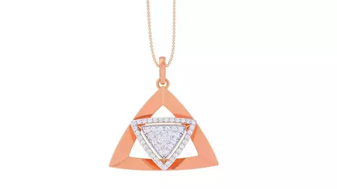 Triangular High Jewelry Diamond Pendant Necklace 3dm stl 3mf obj