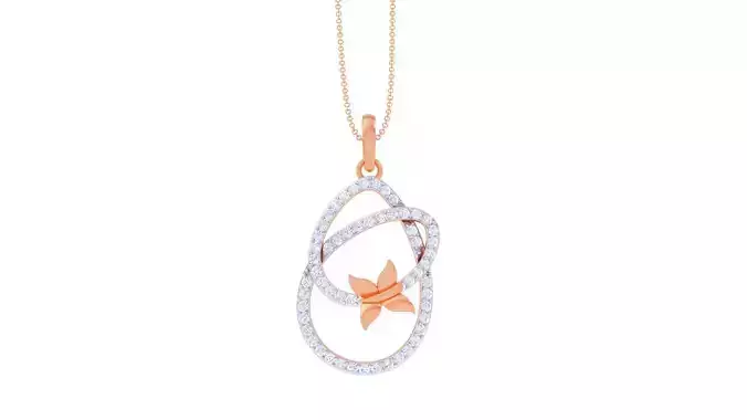 Butterfly High Jewelry Diamond Pendant Necklace 3dm stl 3mf obj