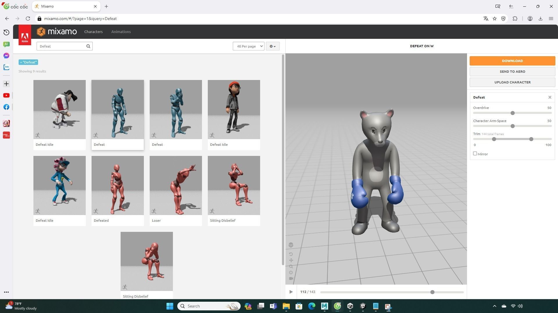 Boxing Wolf Animal Animated Low-poly 3D model_1