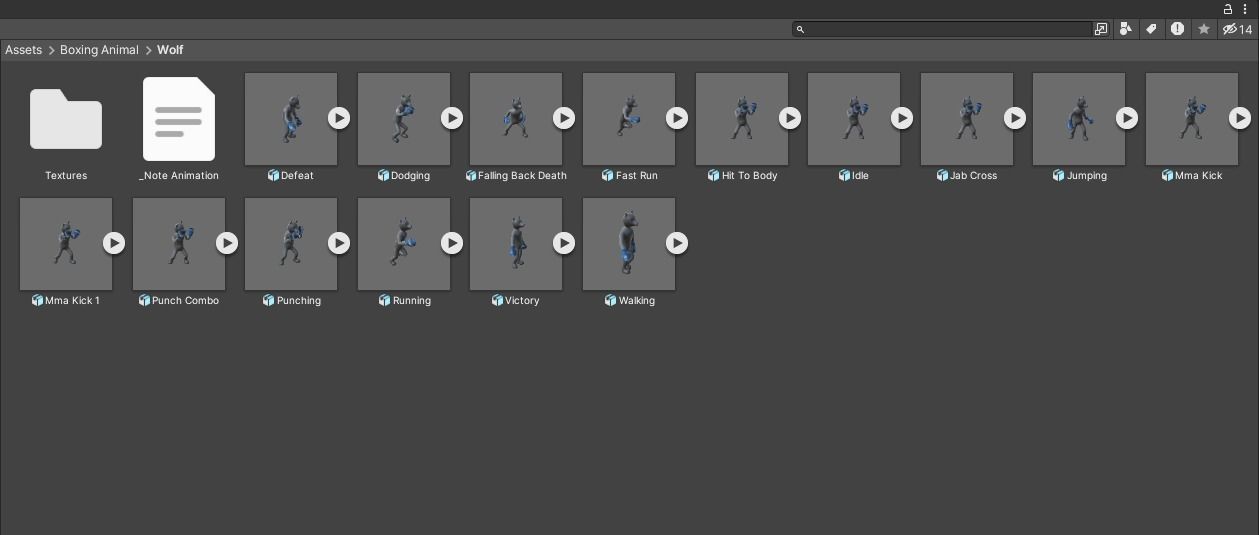 Boxing Wolf Animal Animated Low-poly 3D model_7