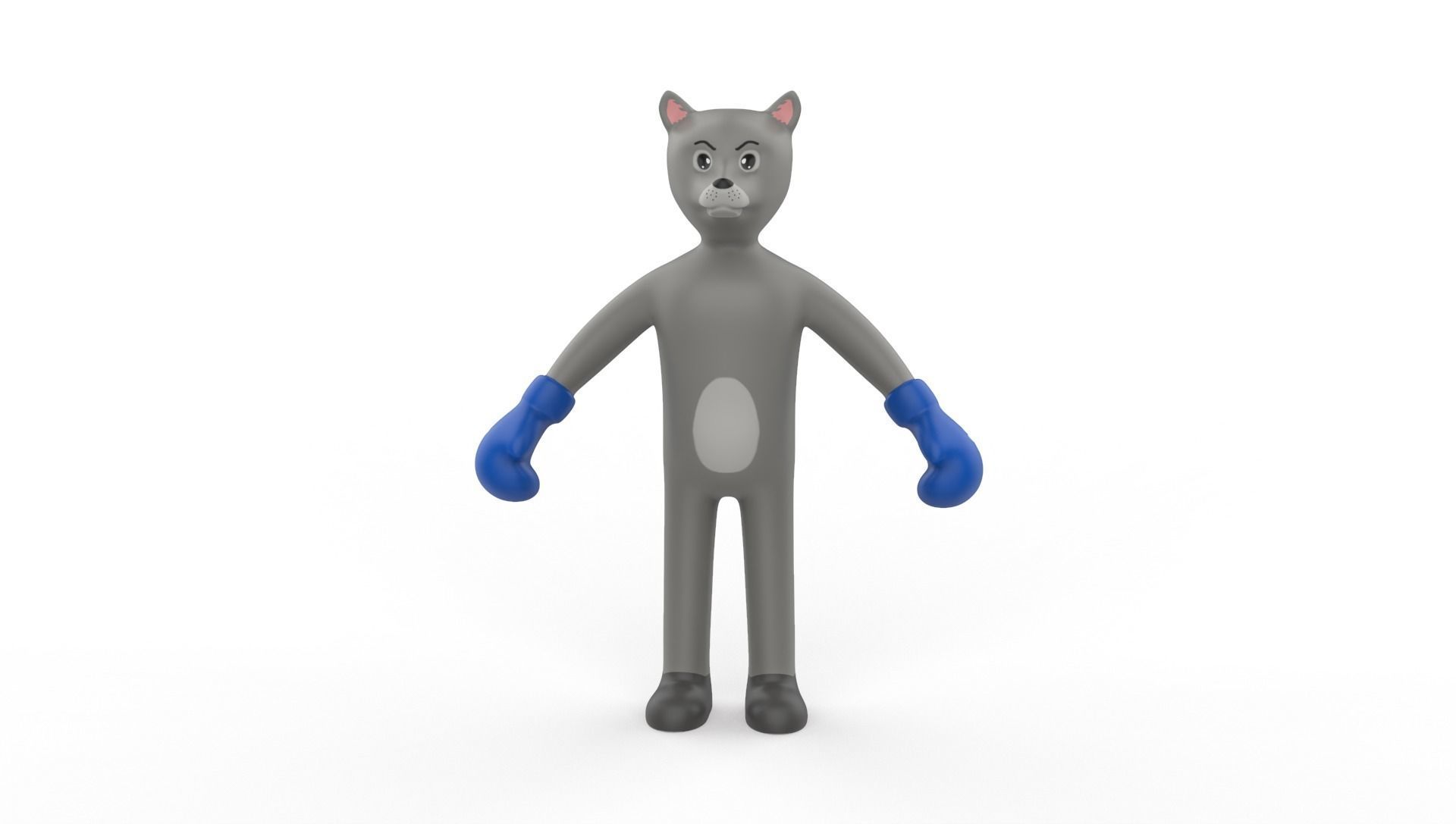 Boxing Wolf Animal Animated Low-poly 3D model_9