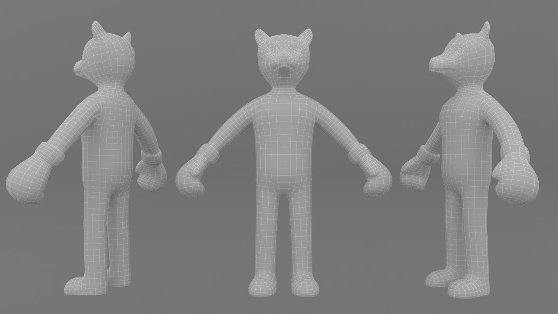 Boxing Wolf Animal Animated Low-poly 3D model_8