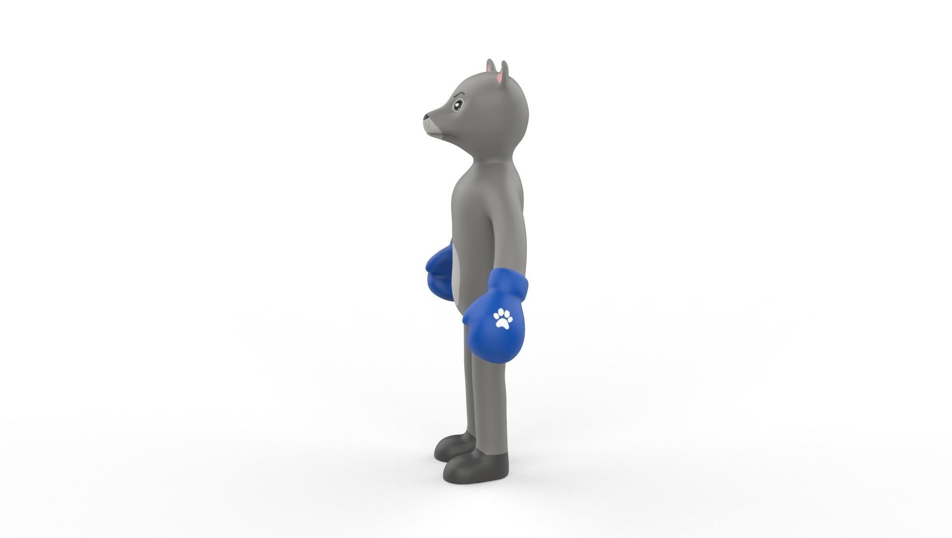 Boxing Wolf Animal Animated Low-poly 3D model_12
