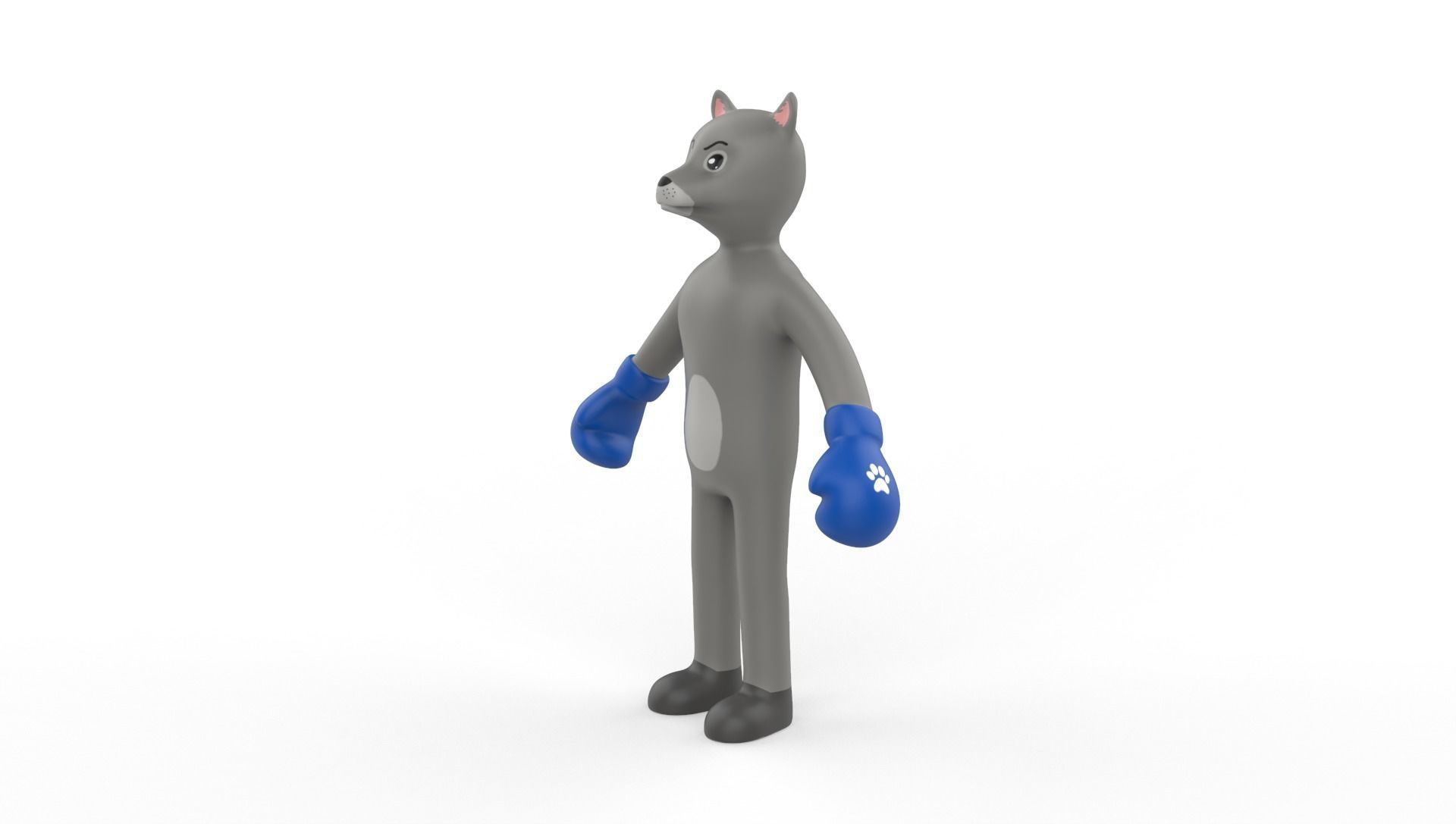 Boxing Wolf Animal Animated Low-poly 3D model_11