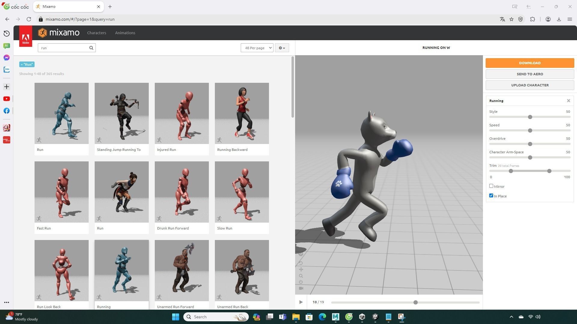 Boxing Wolf Animal Animated Low-poly 3D model_6