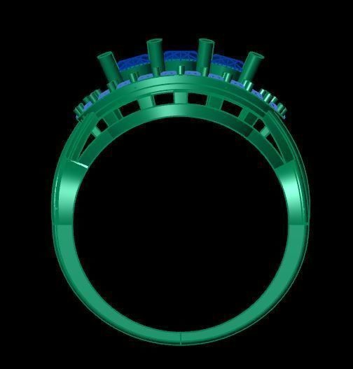 ruby and daimond ring 3D print model_11