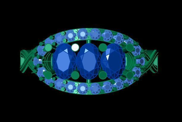 ruby and daimond ring 3D print model_10