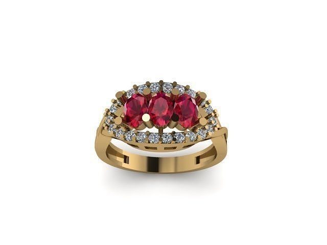 ruby and daimond ring 3D print model