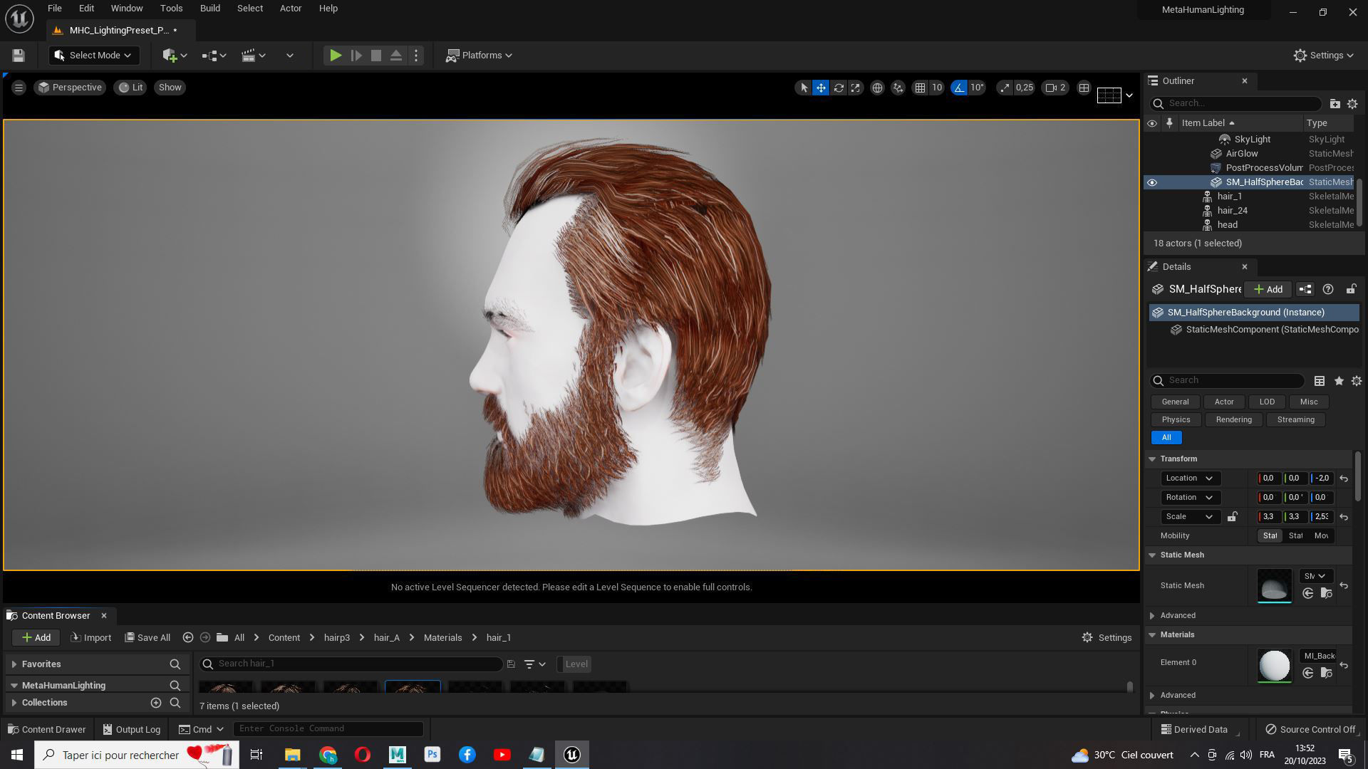 Classic Male Hair - Beard - Mustache Low Poly Low-poly 3D model_19