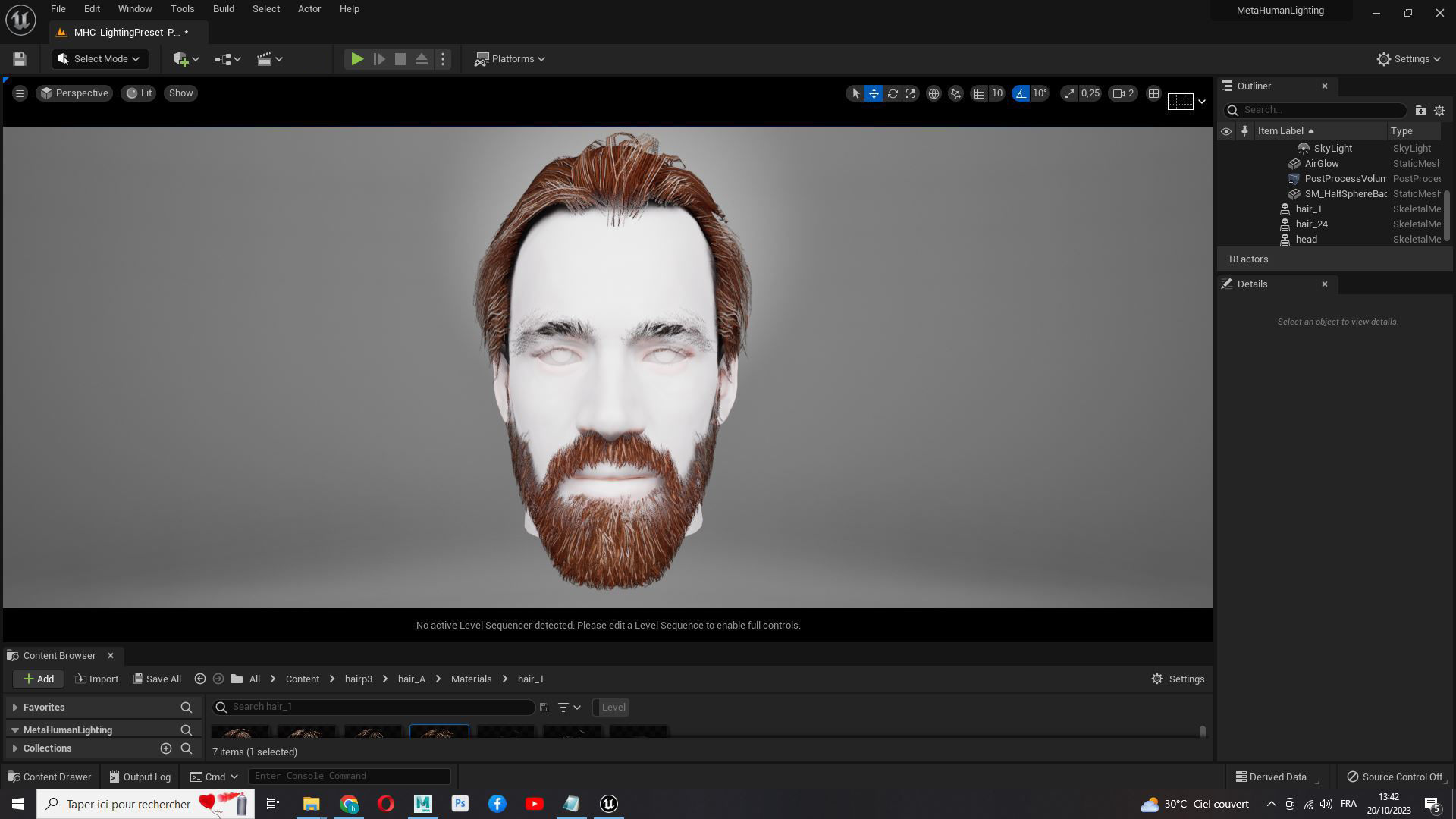 Classic Male Hair - Beard - Mustache Low Poly Low-poly 3D model_18