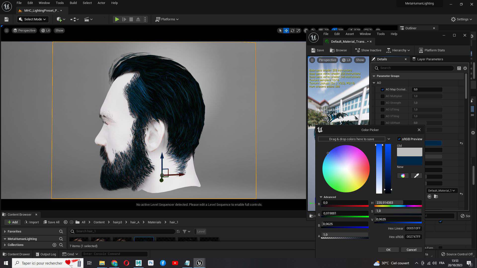Classic Male Hair - Beard - Mustache Low Poly Low-poly 3D model_20