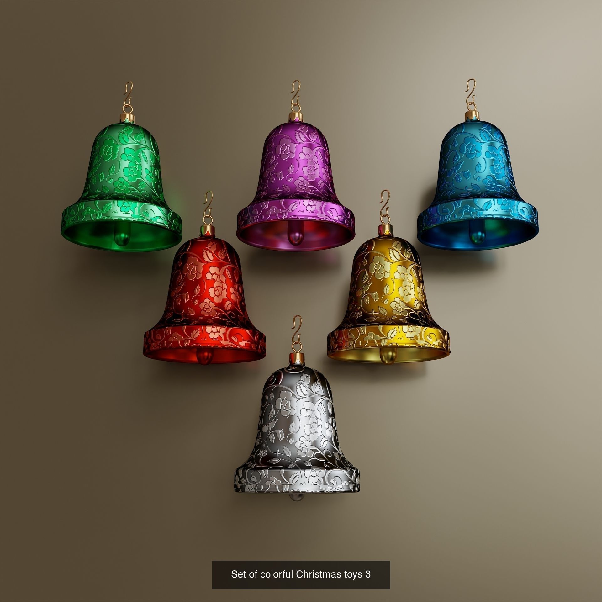 Set of Christmas tree toys 3D Model Collection_4